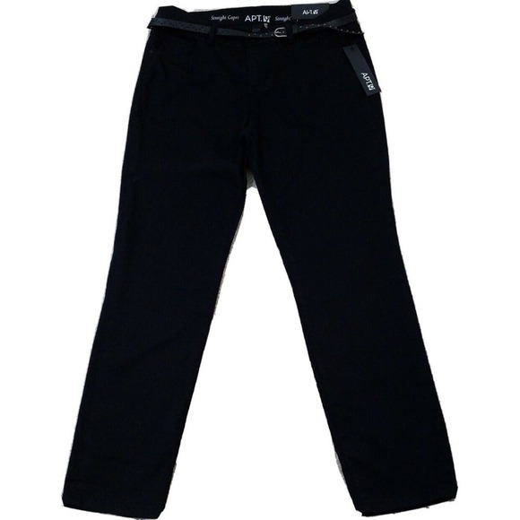 Apt. 9~Woman Size 12~Black Mid Rise Capri Pants Slim Through Hip & Thigh NWT$44 - Picture 1 of 12